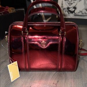NWT Jet Set Small Metallic Red Convertible Crossbody Bag